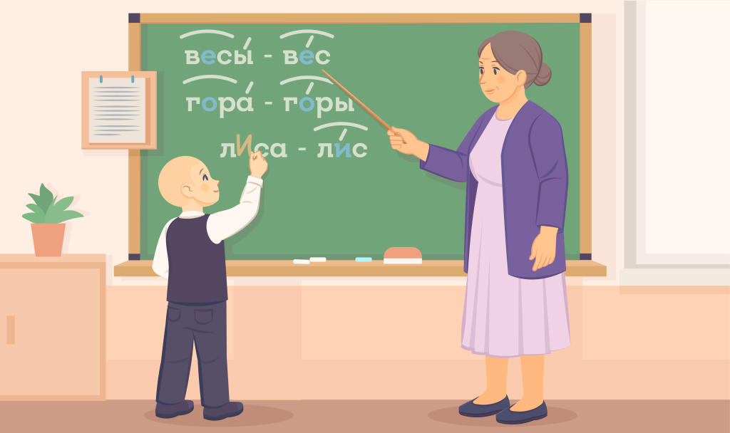 Очное обучение: ученик у доски